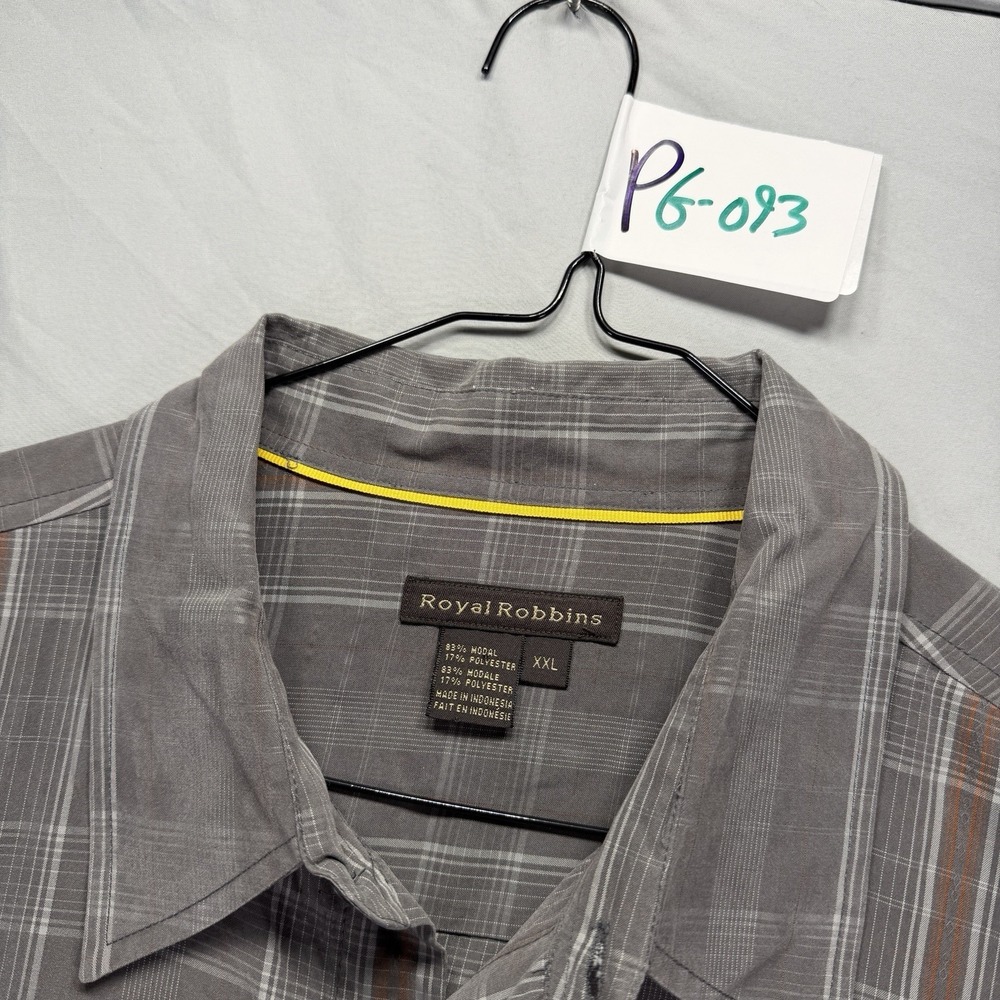 Royal Robbins Shirt Mens 2XL Gray Long Sleeve Button Up Modal Stretch Travel - Picture 6 of 8